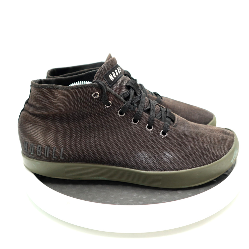 Nobull Mid Canvas Trainer Mens Size 7.5 Workout Gym Shoes Black Womens Size 9